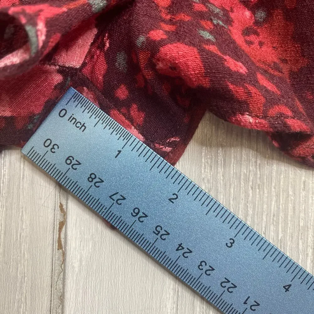 Free People Women's Berry Burgundy All The Right Ruffles Romper Size Small